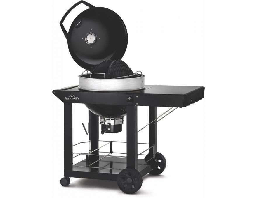 Grill węglowy 22" PRO Charcoal Kettle Cart czarny + zestaw (komin do rozpalania #67802, węgiel drzewny 3 kg #67107, podpałka 100 szt. #67052) - 7